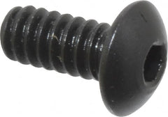 Holo-Krome - #6-32 UNC Hex Socket Drive, Button Screw - Alloy Steel, Black Oxide Finish, Fully Threaded, 5/16" Length Under Head - Americas Industrial Supply