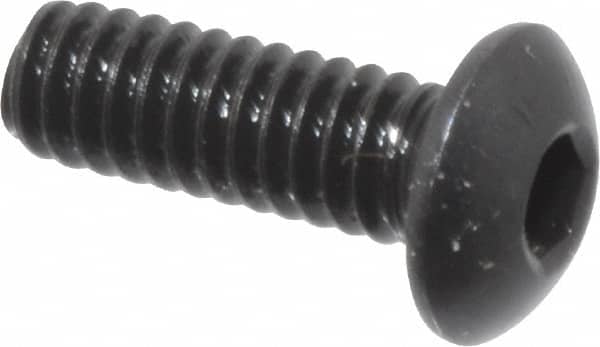 Holo-Krome - #5-40 UNC Hex Socket Drive, Button Screw - Alloy Steel, Black Oxide Finish, Fully Threaded, 3/8" Length Under Head - Americas Industrial Supply