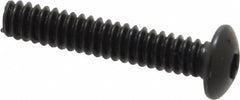 Holo-Krome - #6-32 UNC Hex Socket Drive, Button Screw - Alloy Steel, Black Oxide Finish, Fully Threaded, 3/4" Length Under Head - Americas Industrial Supply