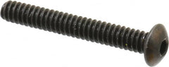 Holo-Krome - #6-32 UNC Hex Socket Drive, Button Screw - Alloy Steel, Black Oxide Finish, Fully Threaded, 1" Length Under Head - Americas Industrial Supply
