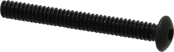 Holo-Krome - #6-32 UNC Hex Socket Drive, Button Screw - Alloy Steel, Black Oxide Finish, Fully Threaded, 1-1/4" Length Under Head - Americas Industrial Supply