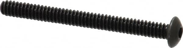 Holo-Krome - #6-32 UNC Hex Socket Drive, Button Screw - Alloy Steel, Black Oxide Finish, Fully Threaded, 1-1/2" Length Under Head - Americas Industrial Supply