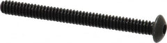 Holo-Krome - #6-32 UNC Hex Socket Drive, Button Screw - Alloy Steel, Black Oxide Finish, Fully Threaded, 1-1/2" Length Under Head - Americas Industrial Supply