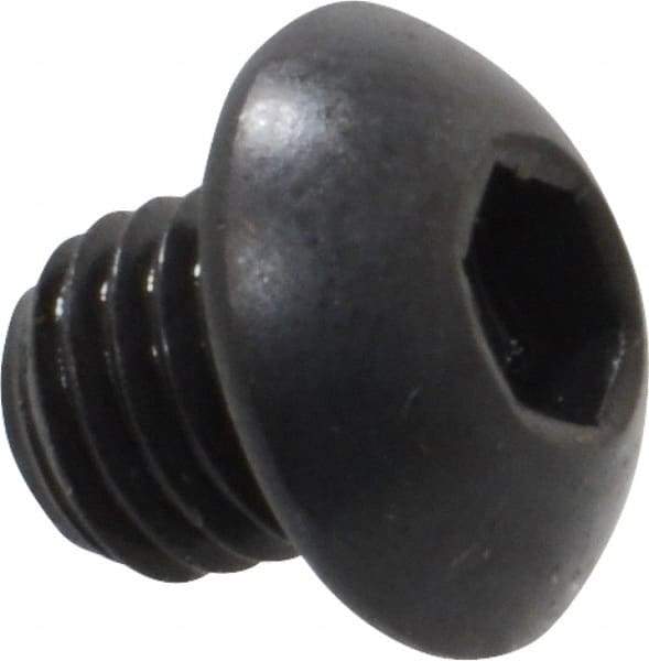 Holo-Krome - 1/4-28 UNF Hex Socket Drive, Button Screw - Alloy Steel, Black Oxide Finish, Fully Threaded, 1/4" Length Under Head - Americas Industrial Supply