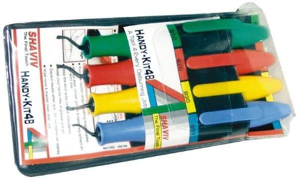 Shaviv - 9 Piece, Hand Deburring Tool Set - B Blade Holder - Americas Industrial Supply