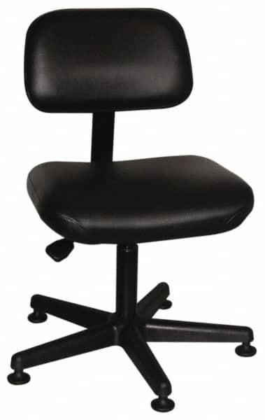 Bevco - Pneumatic Height Adjustable Chair - Vinyl Seat, Black - Americas Industrial Supply