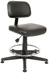 Bevco - Pneumatic Height Adjustable Chair - Vinyl Seat, Black - Americas Industrial Supply