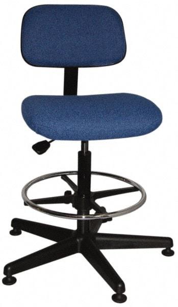 Bevco - Pneumatic Height Adjustable Chair - Cloth Seat, Navy Blue - Americas Industrial Supply