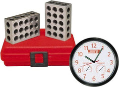 SPI - 0.0003 Squareness Per Inch, Hardened Steel, 2-3-4 Block with 23 Hole Setup Block - 3/8 - 16 Inch Tapped Hole Size, 55-60 Rc Hardness, Sold As Matched Pair - Americas Industrial Supply