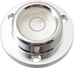 Geier & Bluhm, Inc. - 1-1/4 Inch Base Diameter x 0.44 Inch Overall Height, 1 Circle, Brass Bull's Eye Circular Level - 0.276 Inch Vial Diameter, 5/8 Inch Inner Diameter, 0.12 Inch Mounting Hole Diameter, 0.1 Inch Sensitivity, -40 to 150°F - Americas Industrial Supply