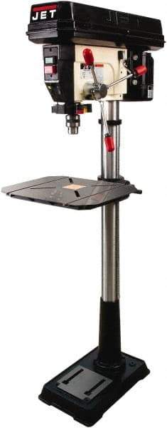 Jet - 16-1/2" Swing, Variable Speed Pulley Drill Press - Variable Speed, 3/4 hp, Single Phase - Americas Industrial Supply