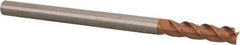 Accupro - 3/8", 1-1/2" LOC, 3/8" Shank Diam, 6" OAL, 3 Flute, Solid Carbide Square End Mill - Single End, TiCN Finish, Spiral Flute, 40° Helix, Centercutting, Right Hand Cut, Right Hand Flute - Americas Industrial Supply