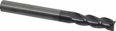Accupro - 5/8", 2" LOC, 5/8" Shank Diam, 6" OAL, 3 Flute, Solid Carbide Square End Mill - Single End, AlTiN Finish, Spiral Flute, 40° Helix, Centercutting, Right Hand Cut, Right Hand Flute - Americas Industrial Supply