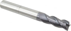 Accupro - 3/4", 2" LOC, 3/4" Shank Diam, 6" OAL, 3 Flute, Solid Carbide Square End Mill - Single End, AlTiN Finish, Spiral Flute, 40° Helix, Centercutting, Right Hand Cut, Right Hand Flute - Americas Industrial Supply