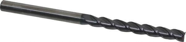 Accupro - 3/8", 3" LOC, 3/8" Shank Diam, 6" OAL, 3 Flute, Solid Carbide Square End Mill - Single End, AlTiN Finish, Spiral Flute, 40° Helix, Centercutting, Right Hand Cut, Right Hand Flute - Americas Industrial Supply