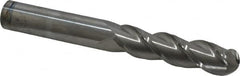 Accupro - 3/4" Diam, 3" LOC, 3 Flute Solid Carbide Ball End Mill - Uncoated, Single End, 6" OAL, 3/4" Shank Diam, Spiral Flute - Americas Industrial Supply