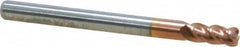 Accupro - 1/8", 4 Flute, Single End, Solid Carbide, 0.03" Corner Radius End Mill - 1-1/2" OAL, 40° Helix, Right Hand Flute, 1/4" LOC, Right Hand Cut - Americas Industrial Supply