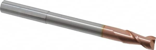 Accupro - 1/2", 1-1/8" LOC, 1/2" Shank Diam, 6" OAL, 2 Flute, Solid Carbide Square End Mill - Single End, TiCN Finish, Spiral Flute, 40° Helix, Centercutting, Right Hand Cut, Right Hand Flute - Americas Industrial Supply