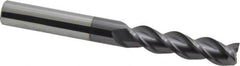 Accupro - 3/8", 1-1/2" LOC, 3/8" Shank Diam, 3-1/2" OAL, 3 Flute, Solid Carbide Square End Mill - Single End, AlTiN Finish, Spiral Flute, 40° Helix, Centercutting, Right Hand Cut, Right Hand Flute - Americas Industrial Supply