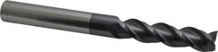 Accupro - 5/8", 2-1/2" LOC, 5/8" Shank Diam, 6" OAL, 3 Flute, Solid Carbide Square End Mill - Single End, AlTiN Finish, Spiral Flute, 40° Helix, Centercutting, Right Hand Cut, Right Hand Flute - Americas Industrial Supply