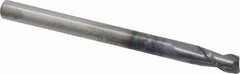 Accupro - 4mm, 8mm LOC, 4mm Shank Diam, 50mm OAL, 2 Flute, Solid Carbide Square End Mill - Single End, AlTiN Finish, Spiral Flute, 40° Helix, Centercutting, Right Hand Cut, Right Hand Flute - Americas Industrial Supply