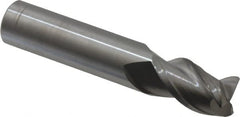 Accupro - 9/16" Diam 3 Flute Solid Carbide 0.025" Corner Radius End Mill - Americas Industrial Supply