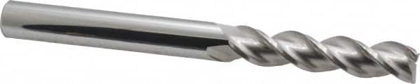Accupro - 9/16", 3 Flute, Single End, Solid Carbide, 0.025" Corner Radius End Mill - 6" OAL, 40° Helix, Right Hand Flute, 2-1/2" LOC, Right Hand Cut - Americas Industrial Supply