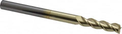Accupro - 5/16", 1-1/4" LOC, 5/16" Shank Diam, 4" OAL, 3 Flute, Solid Carbide Square End Mill - Single End, ZrN Finish, Spiral Flute, 40° Helix, Centercutting, Right Hand Cut, Right Hand Flute - Americas Industrial Supply