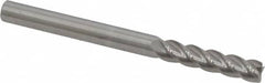 Accupro - 1/4", 4 Flute, Single End, Solid Carbide, 0.01" Corner Radius End Mill - 3" OAL, 40° Helix, Right Hand Flute, 1-1/8" LOC, Right Hand Cut - Americas Industrial Supply