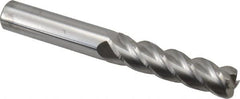 Accupro - 1/2", 4 Flute, Single End, Solid Carbide, 0.09" Corner Radius End Mill - 4" OAL, 40° Helix, Right Hand Flute, 2" LOC, Right Hand Cut - Americas Industrial Supply