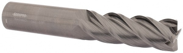 Accupro - 1" Diam 4 Flute Solid Carbide 0.03" Corner Radius End Mill - Americas Industrial Supply