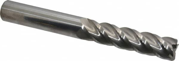 Accupro - 3/4", 4 Flute, Single End, Solid Carbide, 0.03" Corner Radius End Mill - 6" OAL, 40° Helix, Right Hand Flute, 3" LOC, Right Hand Cut - Americas Industrial Supply