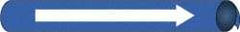 NMC - Pipe Marker with No Legend and Arrow Graphic - 10 to 10" Pipe Outside Diam, White on Blue - Americas Industrial Supply