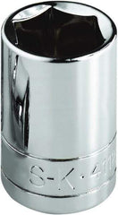 SK - 11/16", 1/2" Drive, Standard Hand Socket - 6 Points, Steel, Chrome Finish - Americas Industrial Supply