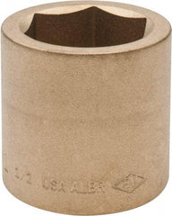 Ampco - 1-1/2", 3/4" Drive, Standard Hand Socket - 6 Points, 2-1/16" OAL, Aluminum Bronze - Americas Industrial Supply