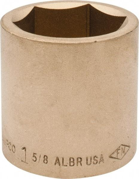 Ampco - 1-5/8", 3/4" Drive, Standard Hand Socket - 6 Points, 2-1/4" OAL, Aluminum Bronze - Americas Industrial Supply