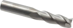 SGS - 3/4", 2-1/4" LOC, 3/4" Shank Diam, 5" OAL, 3 Flute, Solid Carbide Square End Mill - Single End, Uncoated, Spiral Flute, 38° Helix, Right Hand Cut, Right Hand Flute, Series 43 - Americas Industrial Supply