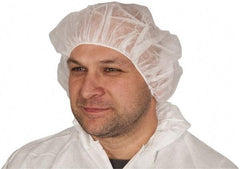 PRO-SAFE - Size L, 24 Inch Diameter Bouffant Cap - White, Polypropylene, ISO Class 8 - Americas Industrial Supply