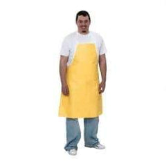 Dupont - 28" Wide x 36" Long x 10 mil Thick Bib Apron - Tyvek QC, Yellow, Resists Liquid Splashes - Americas Industrial Supply