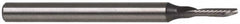 Accupro - 1/8" Cutting Diam x 1/4" Length of Cut, 1 Flute, Downcut Spiral Router Bit - Uncoated, Right Hand Cut, Solid Carbide, 2" OAL x 1/4" Shank Diam, Single Edge, 21° Helix Angle - Americas Industrial Supply