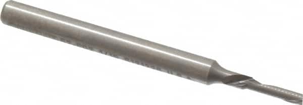 Onsrud - 1/16" Cutting Diam x 1/4" Length of Cut, 1 Flute, Downcut Spiral Router Bit - Uncoated, Right Hand Cut, Solid Carbide, 1-1/2" OAL x 1/8" Shank Diam, Single Edge, 22° Helix Angle - Americas Industrial Supply
