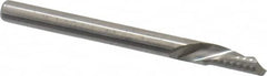Onsrud - 1/8" Cutting Diam x 1/4" Length of Cut, 1 Flute, Downcut Spiral Router Bit - Uncoated, Right Hand Cut, Solid Carbide, 1-1/2" OAL x 1/8" Shank Diam, Single Edge, 22° Helix Angle - Americas Industrial Supply