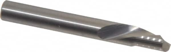 Onsrud - 1/4" Cutting Diam x 3/8" Length of Cut, 1 Flute, Downcut Spiral Router Bit - Uncoated, Right Hand Cut, Solid Carbide, 2" OAL x 1/4" Shank Diam, Single Edge, 22° Helix Angle - Americas Industrial Supply
