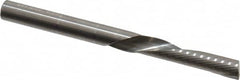 Onsrud - 1/4" Cutting Diam x 1-1/4" Length of Cut, 1 Flute, Downcut Spiral Router Bit - Uncoated, Right Hand Cut, Solid Carbide, 3" OAL x 1/4" Shank Diam, Single Edge, 22° Helix Angle - Americas Industrial Supply