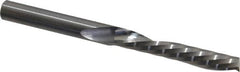 Onsrud - 1/4" Cutting Diam x 1-1/2" Length of Cut, 1 Flute, Downcut Spiral Router Bit - Uncoated, Right Hand Cut, Solid Carbide, 3" OAL x 1/4" Shank Diam, Single Edge, 21° Helix Angle - Americas Industrial Supply