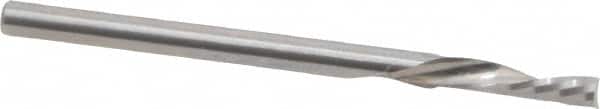 Onsrud - 1/8" Cutting Diam x 1/2" Length of Cut, 1 Flute, Downcut Spiral Router Bit - Uncoated, Right Hand Cut, Solid Carbide, 2" OAL x 1/8" Shank Diam, Single Edge, 21° Helix Angle - Americas Industrial Supply