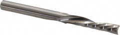 Onsrud - 1/4" Cutting Diam x 1-1/4" Length of Cut, 1 Flute, Downcut Spiral Router Bit - Uncoated, Right Hand Cut, Solid Carbide, 3" OAL x 1/4" Shank Diam, Single Edge, 21° Helix Angle - Americas Industrial Supply