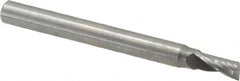 Onsrud - 5/32" Cutting Diam x 5/16" Length of Cut, 1 Flute, Upcut Spiral Router Bit - Uncoated, Right Hand Cut, Solid Carbide, 2" OAL x 3/16" Shank Diam, Single Edge, 22° Helix Angle - Americas Industrial Supply