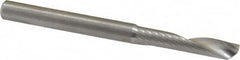 Onsrud - 1/4" Cutting Diam x 1-1/4" Length of Cut, 1 Flute, Upcut Spiral Router Bit - Uncoated, Right Hand Cut, Solid Carbide, 3" OAL x 1/4" Shank Diam, Single Edge, 22° Helix Angle - Americas Industrial Supply