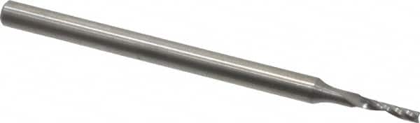 Onsrud - 1/16" Cutting Diam x 1/4" Length of Cut, 1 Flute, Upcut Spiral Router Bit - Uncoated, Right Hand Cut, Solid Carbide, 2" OAL x 1/8" Shank Diam, Single Edge, 21° Helix Angle - Americas Industrial Supply